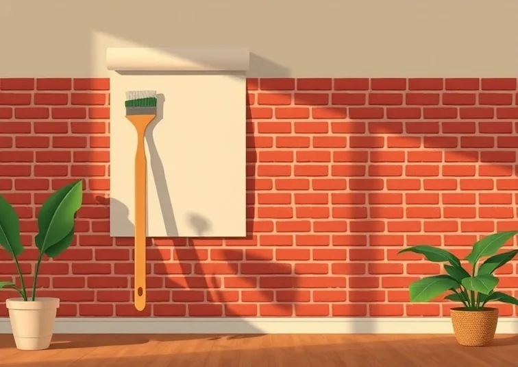 Pose de papier peint, rouleau et brosse à maroufler